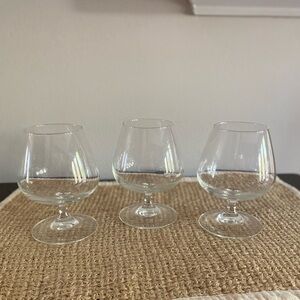 SET OF 3 VINTAGE FRANCE LUMINARC COGNAC WHISKY BRANDY GLASSES BARWARE